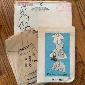Vintage 1950s Mail Order 4618 Sewing Pattern Girls 8 Dress Bolero Top COMPLETE